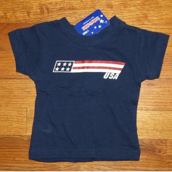 2 NWT Unisex USA Shirts - White & Blue - Picture 3 of 3